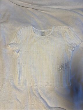 Only White Eyelet Short Sleeve Top